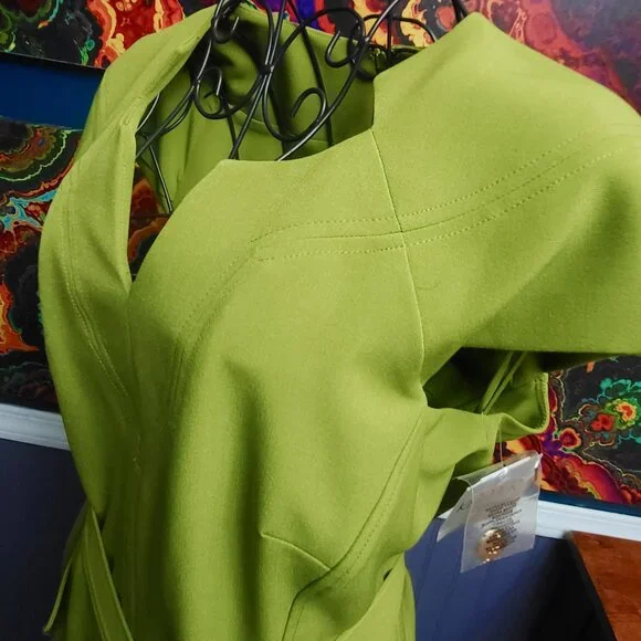 Kasper ~ Sz 12 ~ Bright Green Sheath Dress ~ NWT - Picture 2 of 11